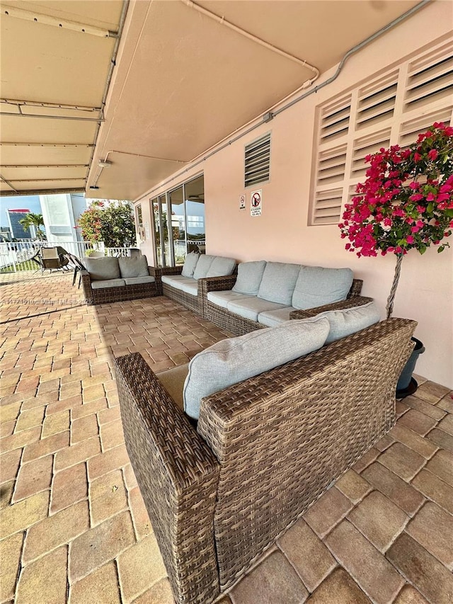 3161 S Ocean Dr Unit 708, Hallandale Beach, FL 33009 - view of patio / terrace with an outdoor living space
