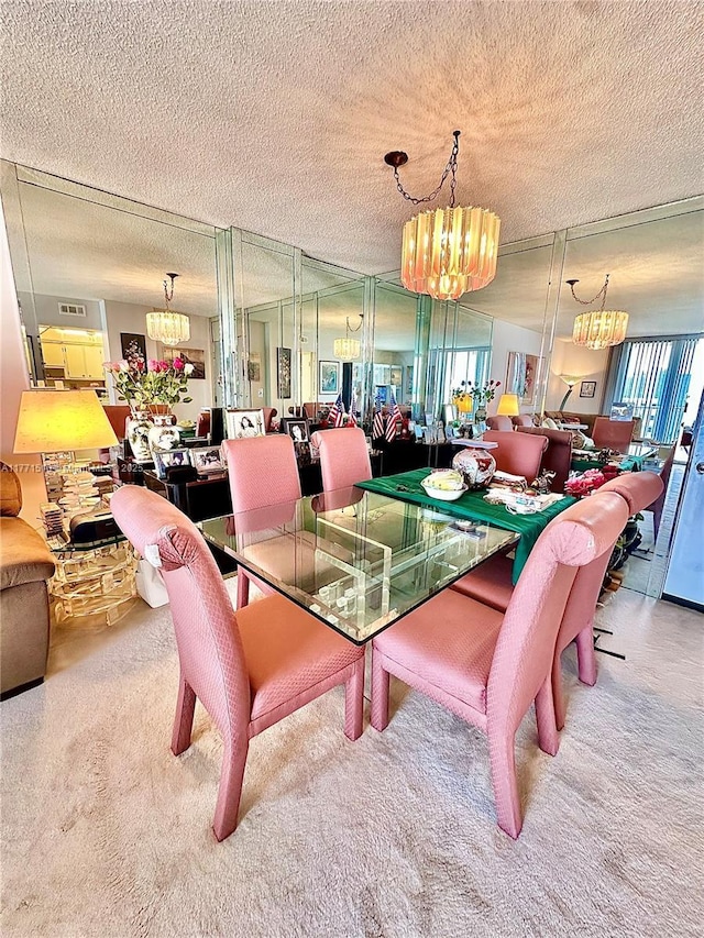 3161 S Ocean Dr Unit 708, Hallandale Beach, FL 33009 - dining room with a chandelier and a textured ceiling