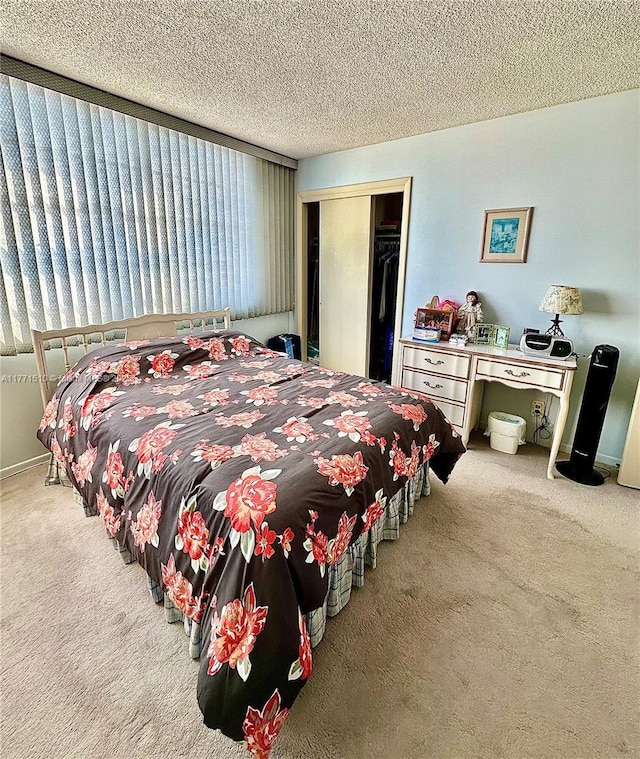 3161 S Ocean Dr Unit 708, Hallandale Beach, FL 33009 - carpeted bedroom with a closet, a textured ceiling, and multiple windows