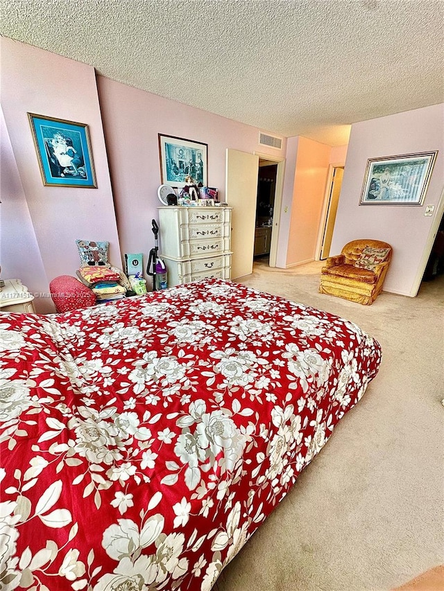 3161 S Ocean Dr Unit 708, Hallandale Beach, FL 33009 - bedroom featuring carpet floors, visible vents, and a textured ceiling