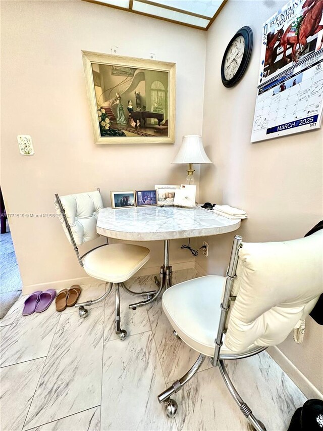 3161 S Ocean Dr Unit 708, Hallandale Beach, FL 33009 - dining room with marble finish floor and breakfast area