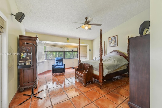 19460 NW 8th St, Pembroke Pines, FL 33029 - bedroom with a textured ceiling, light tile patterned floors, and vaulted ceiling