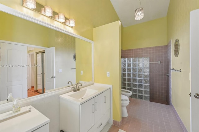 19460 NW 8th St, Pembroke Pines, FL 33029 - full bathroom with vanity, a bidet, tile patterned flooring, and toilet