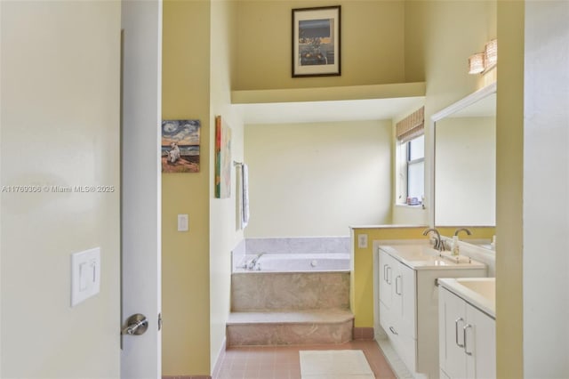 19460 NW 8th St, Pembroke Pines, FL 33029 - full bathroom with two vanities and a garden tub