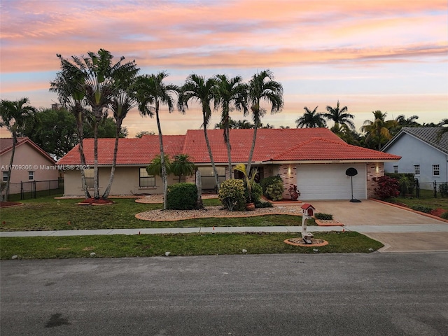 19460 NW 8th St, Pembroke Pines, FL 33029 - view of front of home featuring a tile roof, driveway, an attached garage, and stucco siding