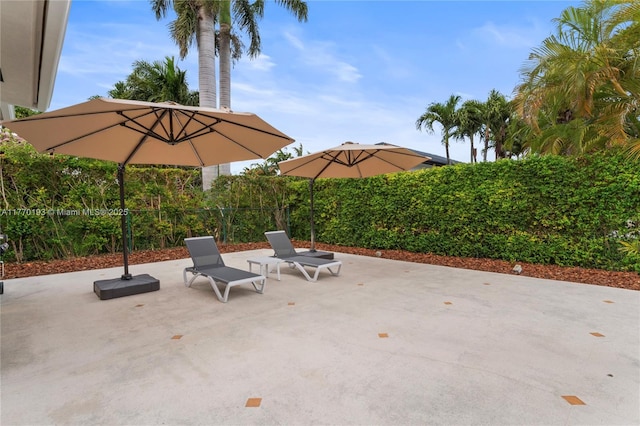 view of patio featuring a fenced backyard