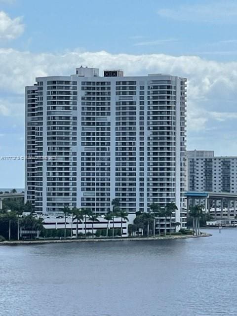 19101 NE Mystic Pointe Dr Unit 1601, Aventura, FL 33180 - view of building exterior with a water view and a city view
