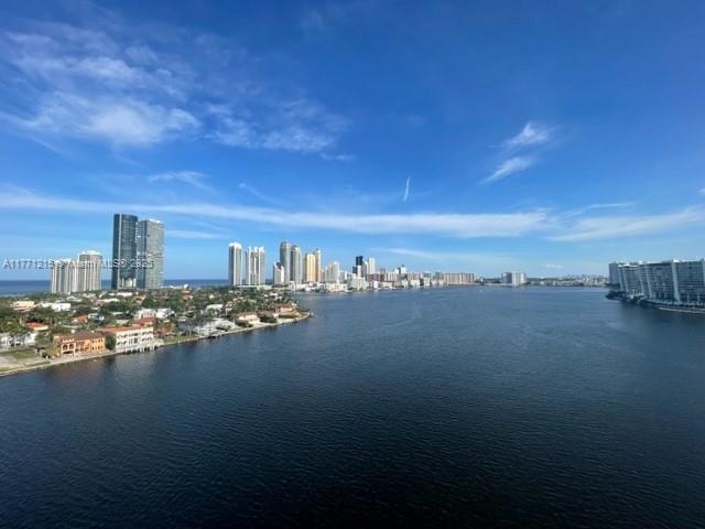 19101 NE Mystic Pointe Dr Unit 1601, Aventura, FL 33180 - water view featuring a view of skyline