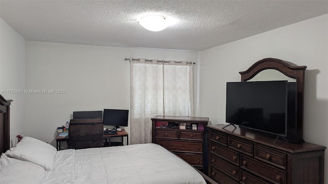bedroom with a textured ceiling