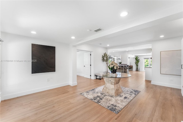 3291 SW 16th Ln, Miami, FL 33145 - entrance foyer featuring light wood-type flooring, recessed lighting, and baseboards