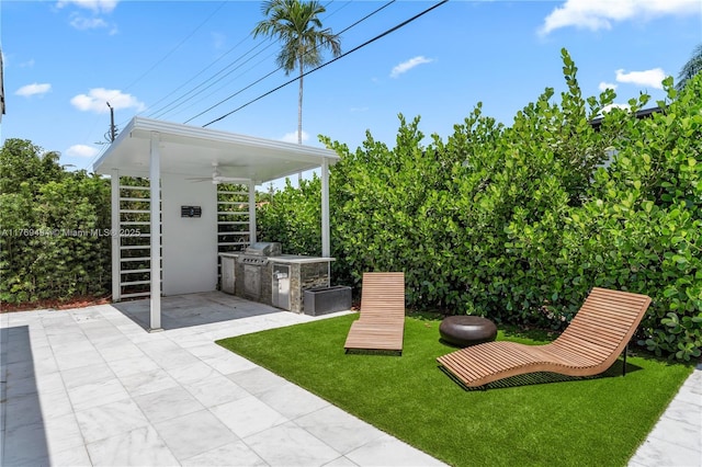 3291 SW 16th Ln, Miami, FL 33145 - view of patio / terrace featuring a ceiling fan