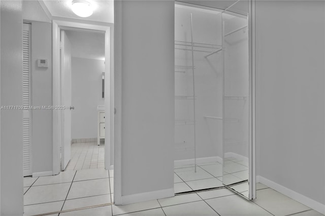 interior space with light tile patterned flooring
