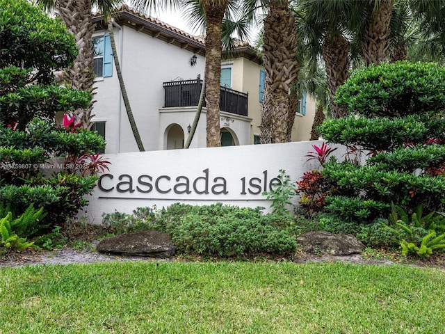 view of community sign