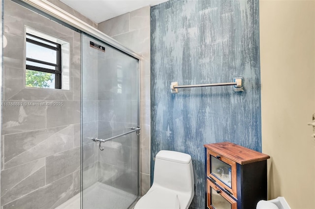 766 NW 24th Ave, Delray Beach, FL 33445 - bathroom featuring a stall shower and toilet