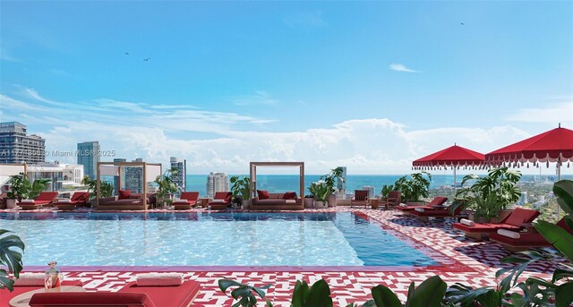 690 SW 1st Ave Unit 1102, Miami, FL 33130 - view of swimming pool with a view of city