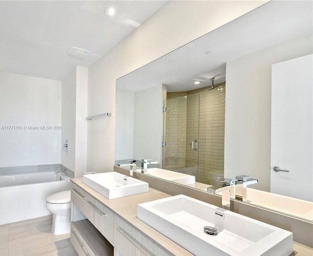 4010 S Ocean Dr Unit T4301, Hollywood, FL 33019 - full bath with double vanity, a sink, a garden tub, and a shower stall