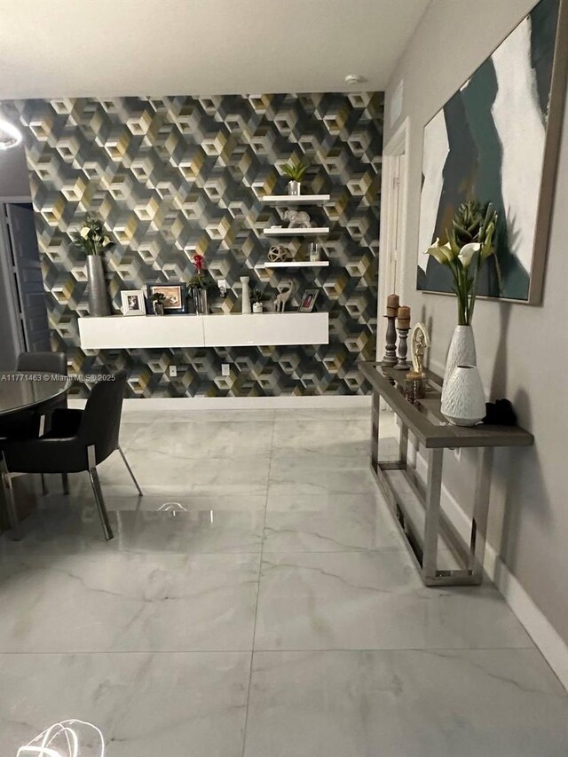 8868 NW 161st Ter, Miami Lakes, FL 33018 - wine room with marble look tiles and baseboards