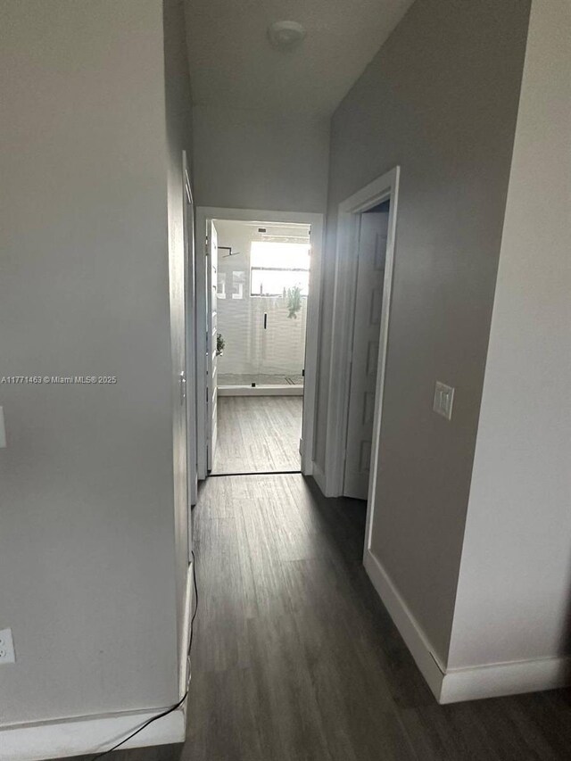 8868 NW 161st Ter, Miami Lakes, FL 33018 - corridor featuring wood finished floors and baseboards