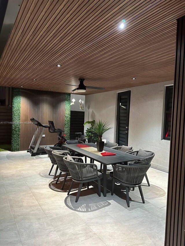 8868 NW 161st Ter, Miami Lakes, FL 33018 - view of patio featuring outdoor dining space and ceiling fan