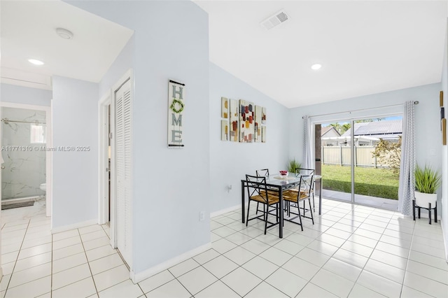 15317 SW 179th Ter, Miami, FL 33187 - dining space with baseboards, visible vents, recessed lighting, and light tile patterned floors