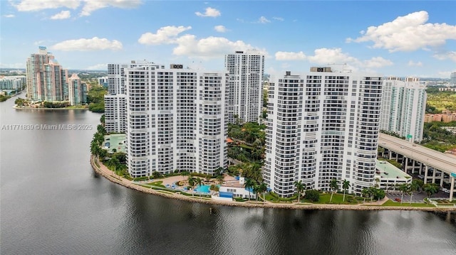 3600 Mystic Pointe Dr Unit 1210, Aventura, FL 33180 - view of building exterior with a water view and a city view