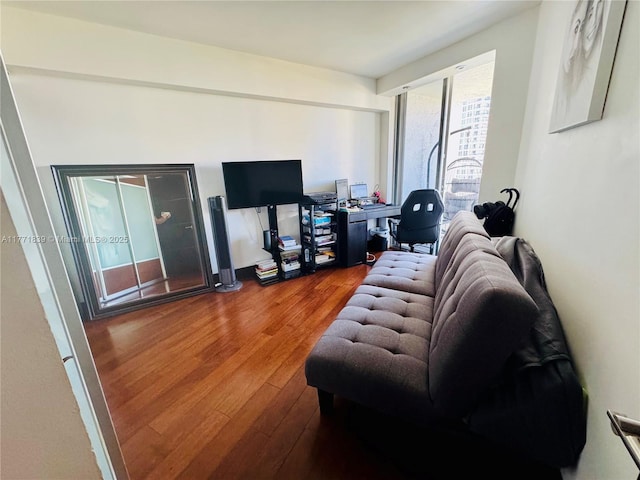 3600 Mystic Pointe Dr Unit 1210, Aventura, FL 33180 - living room with wood finished floors and an office area