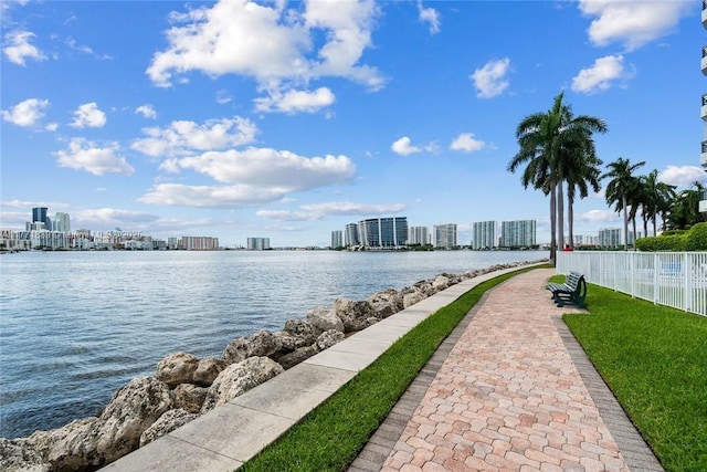 3600 Mystic Pointe Dr Unit 1210, Aventura, FL 33180 - water view featuring skyline