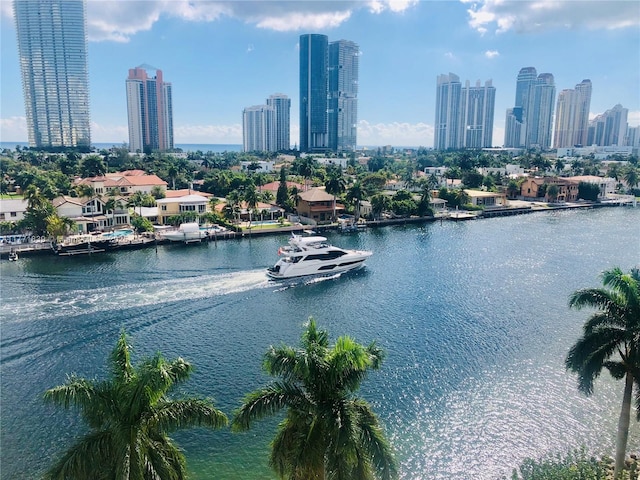 3600 Mystic Pointe Dr Unit 1210, Aventura, FL 33180 - water view with city skyline