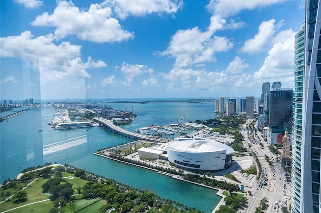 1100 Biscayne Blvd Unit 4901, Miami, FL 33132 - water view featuring numerous boat docks and a notable bridge