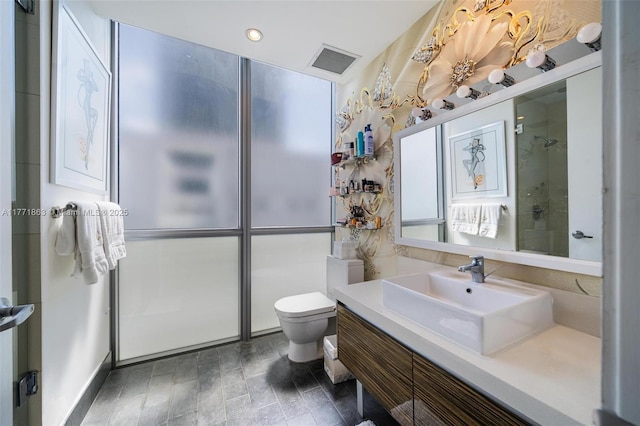 1100 Biscayne Blvd Unit 4901, Miami, FL 33132 - bathroom featuring vanity, recessed lighting, and a shower