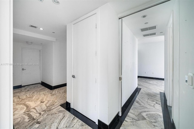 1100 Biscayne Blvd Unit 4901, Miami, FL 33132 - hall featuring recessed lighting and marble finish flooring