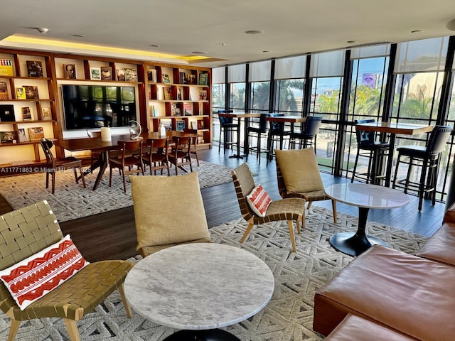 1100 Biscayne Blvd Unit 4901, Miami, FL 33132 - living area with wood finished floors and floor to ceiling windows