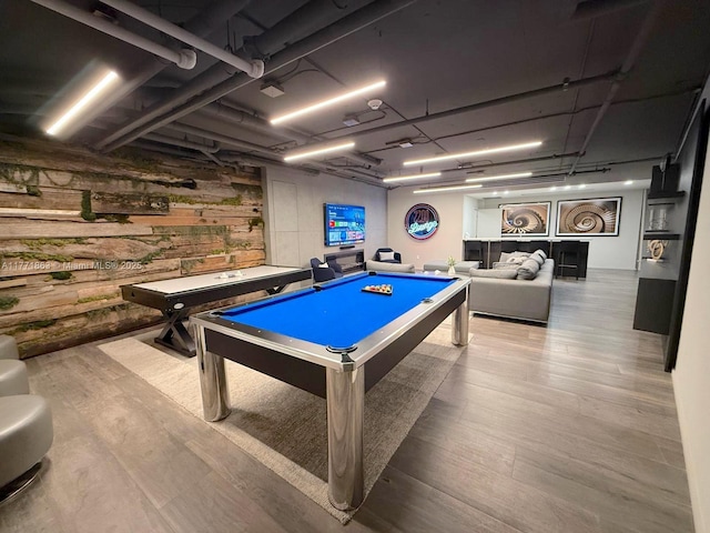 1100 Biscayne Blvd Unit 4901, Miami, FL 33132 - rec room with billiards table and wood finished floors
