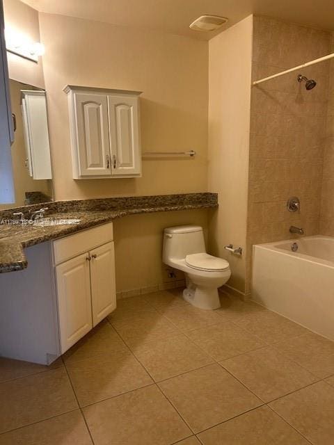 3001 NE 185th St Unit 418, Aventura, FL 33180 - bathroom with tile patterned flooring, toilet, bathing tub / shower combination, and vanity