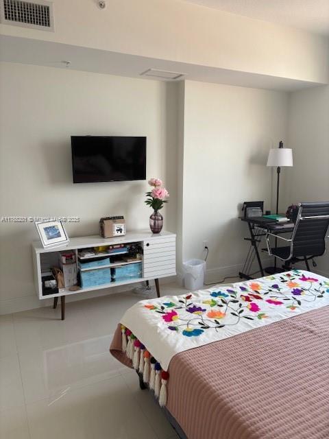 bedroom with visible vents