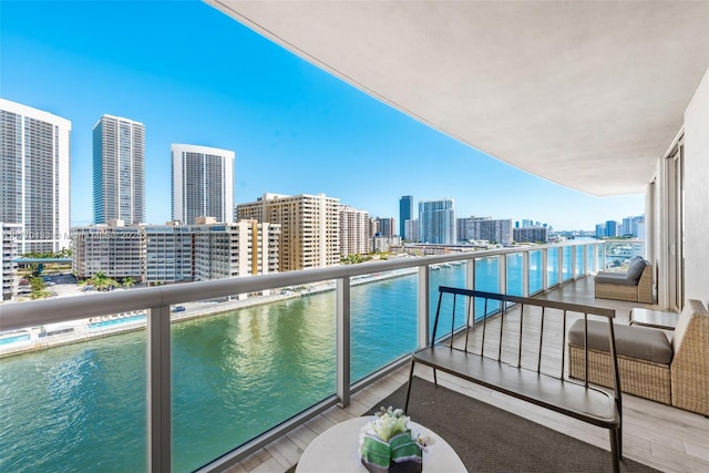 2600 E Hallandale Beach Blvd Unit T1001, Hallandale Beach, FL 33009 - balcony with a view of skyline and a water view