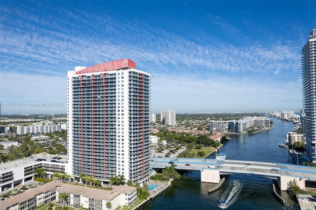 2600 E Hallandale Beach Blvd Unit T1001, Hallandale Beach, FL 33009 - water view featuring a notable bridge and nearby urban area