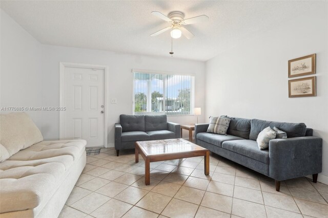 4499 NW 18th Ave, Oakland Park, FL 33309 - living room with ceiling fan and light tile patterned flooring