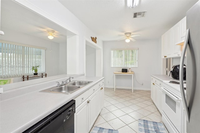 4499 NW 18th Ave, Oakland Park, FL 33309 - kitchen with ceiling fan, a sink, electric range, black dishwasher, and plenty of natural light