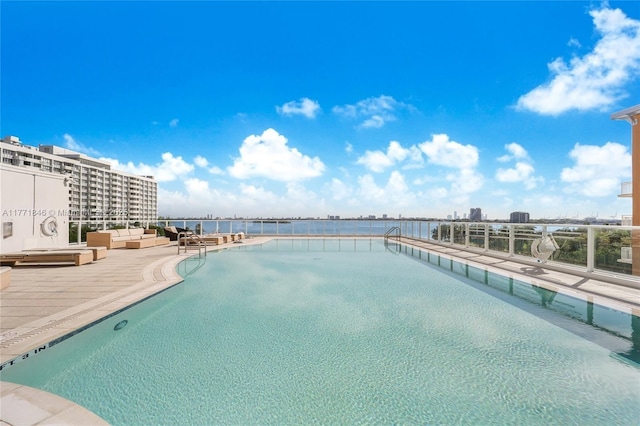 pool with a water view