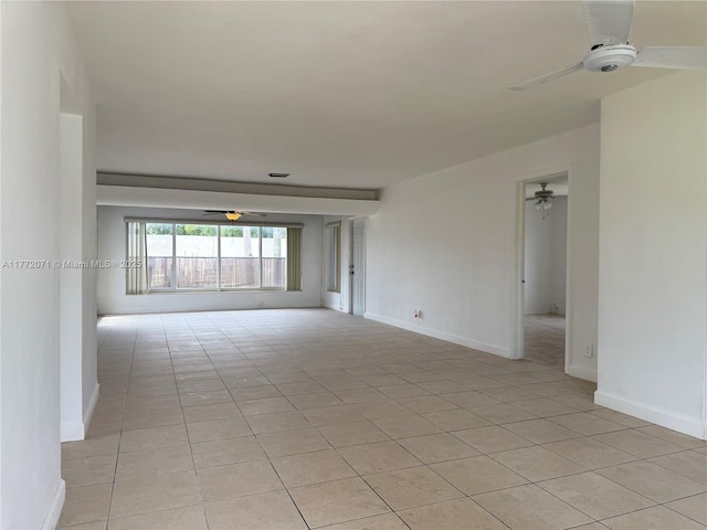 326 N 32nd Ave, Hollywood, FL 33021 - empty room featuring ceiling fan, light tile patterned floors, and baseboards