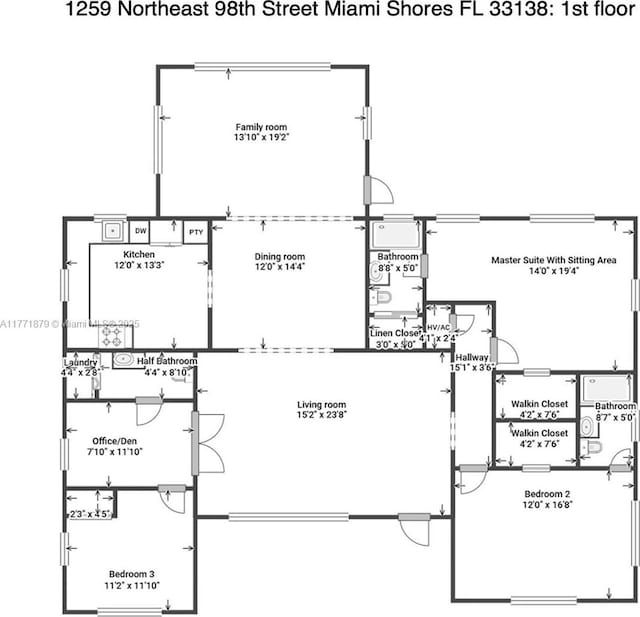 1259 NE 98th St, Miami Shores, FL 33138 - plan
