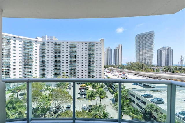balcony with a city view