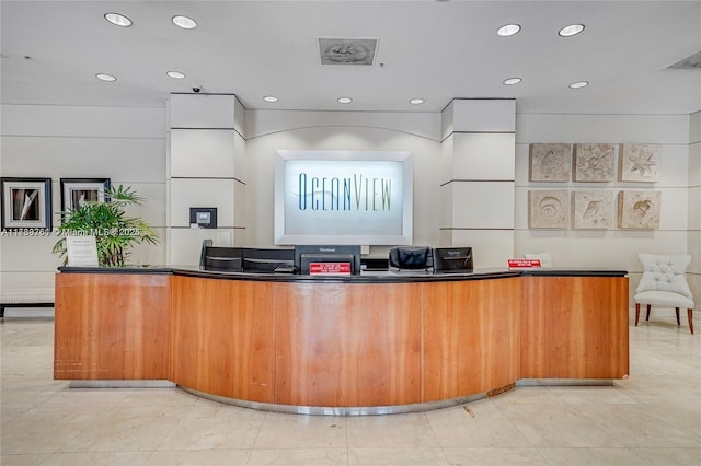 view of reception area