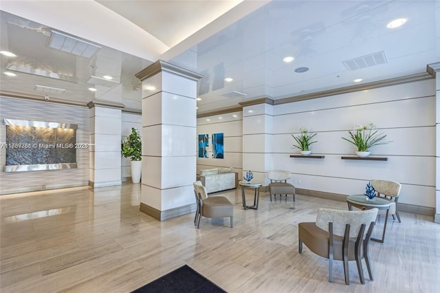 lobby featuring visible vents