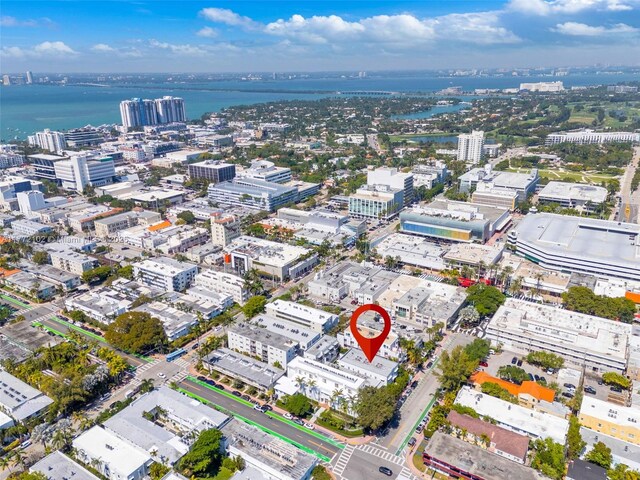 1610 Euclid Ave Unit A108, Miami Beach, FL 33139 - drone / aerial view featuring a water view and a view of city
