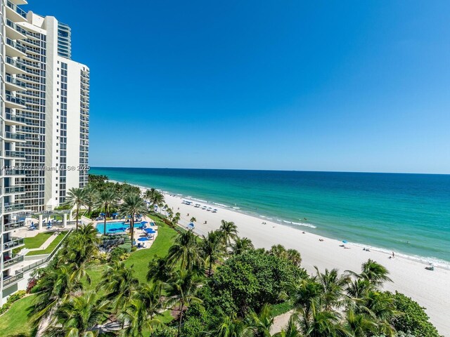 19201 Collins Ave Unit 425, Sunny Isles Beach, FL 33160 - water view featuring a view of the beach
