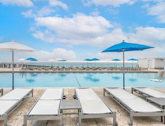 19201 Collins Ave Unit 425, Sunny Isles Beach, FL 33160 - view of swimming pool with a water view