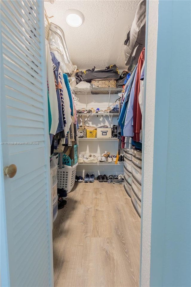 spacious closet featuring wood finished floors