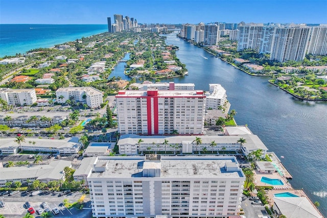 3113 S Ocean Dr Unit 410, Hallandale Beach, FL 33009 - bird's eye view with a water view and a view of city
